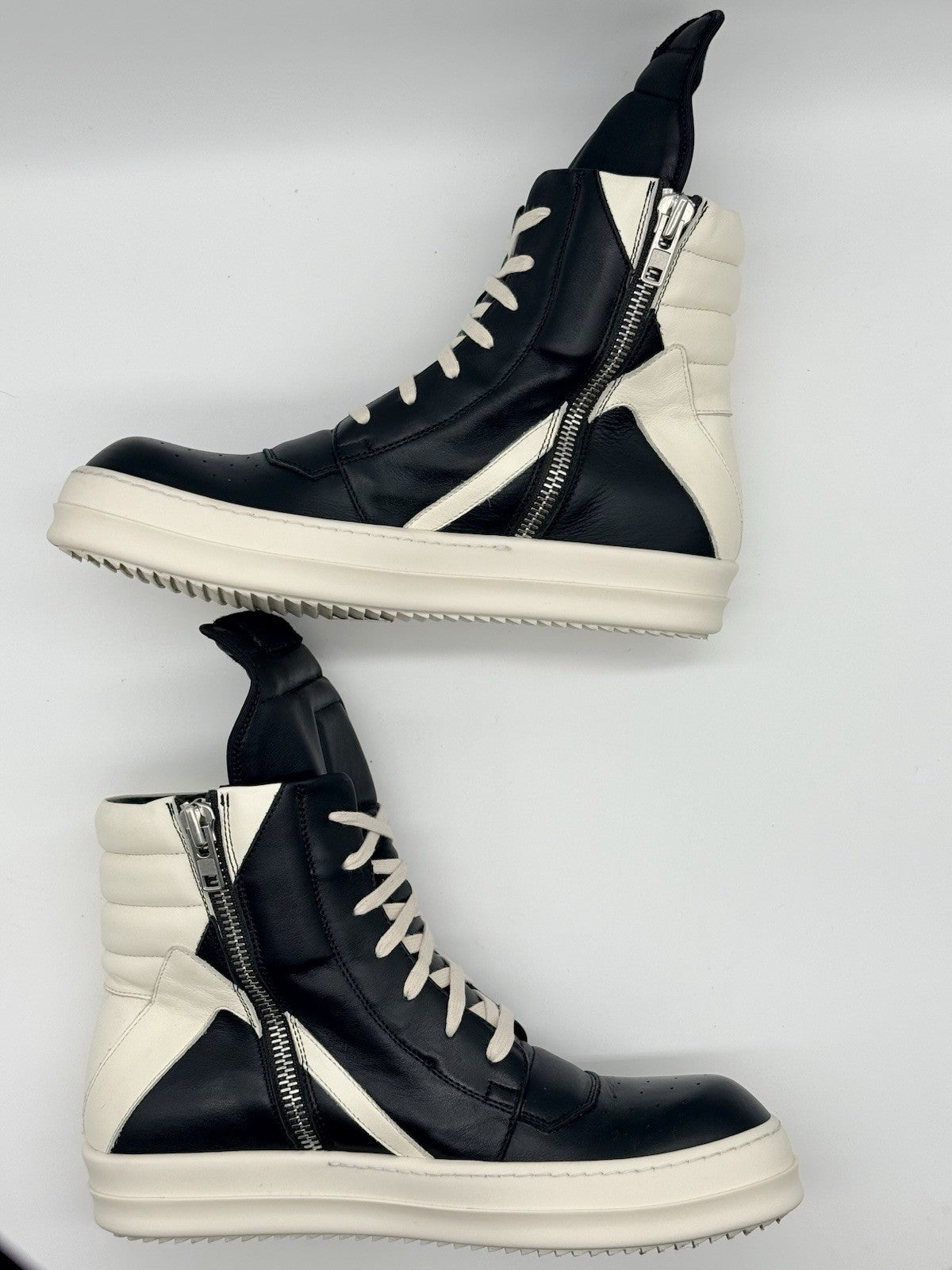 Size 8.5 - Rick Owens Geobasket Black Milk