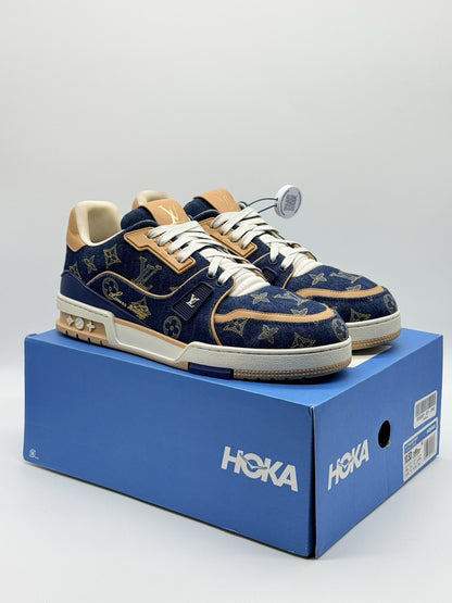 Size 10 - Louis Vuitton Trainer Low Monogram Denim