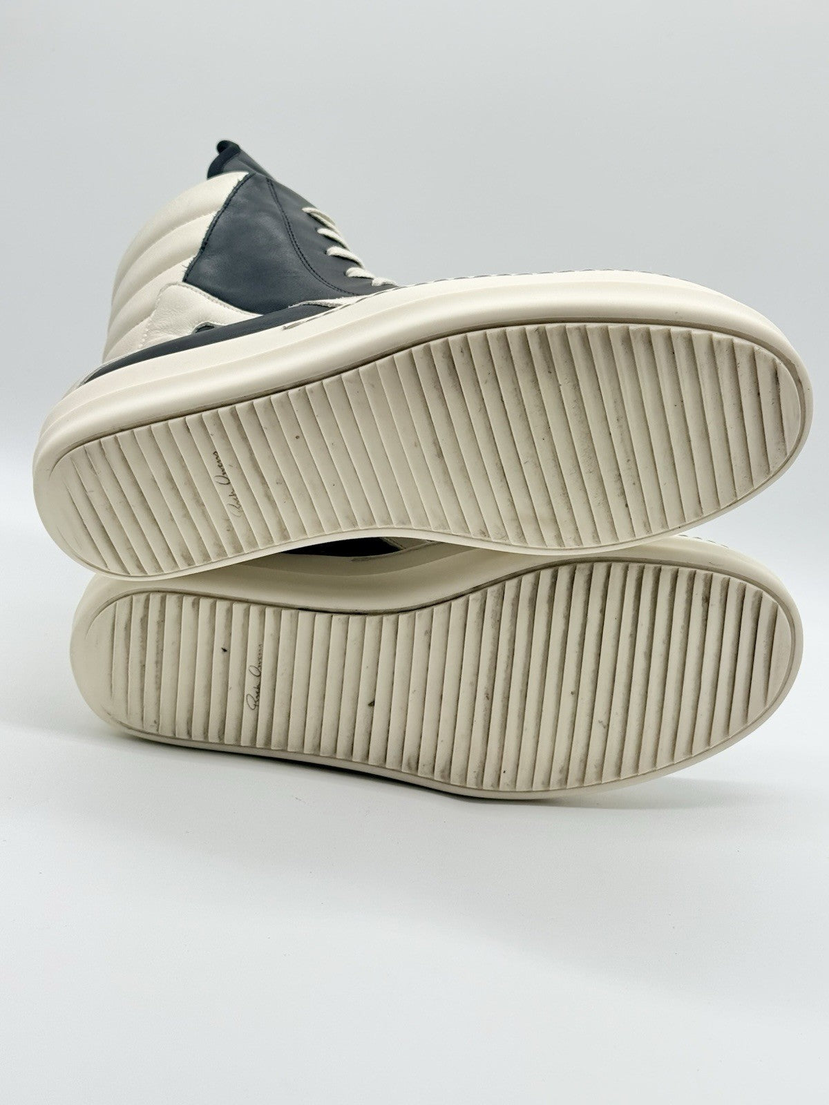 Size 9 - Rick Owens Geobasket Black Milk