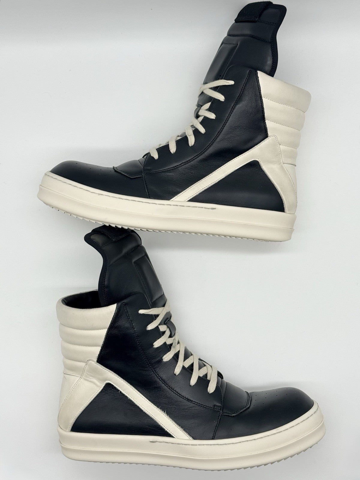 Size 9 - Rick Owens Geobasket Black Milk