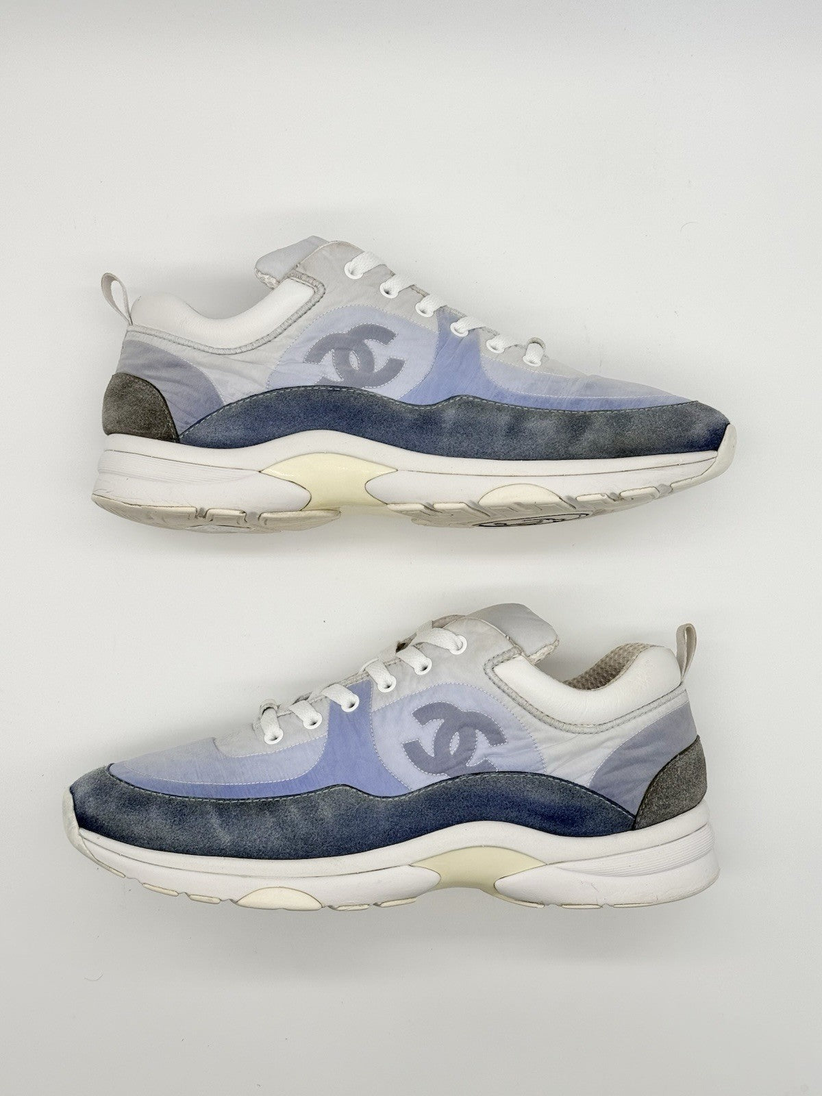 Size 8.5 - CHANEL CC Trainer Blue Suede