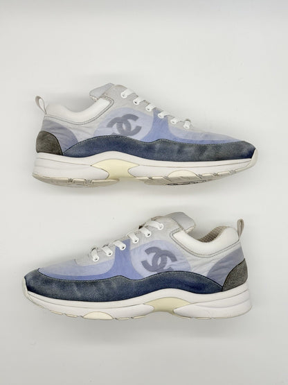 Size 8.5 - CHANEL CC Trainer Blue Suede