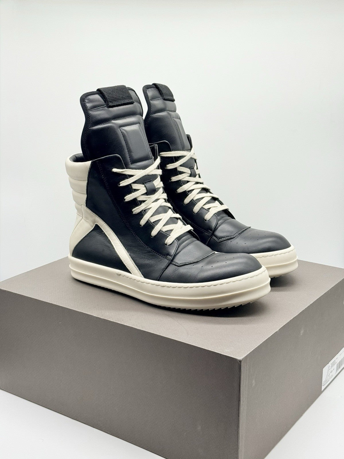 Size 9 - Rick Owens Geobasket Black Milk