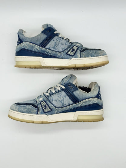 Size 9 - Louis Vuitton Trainer Sneaker Blue Monogram Denim