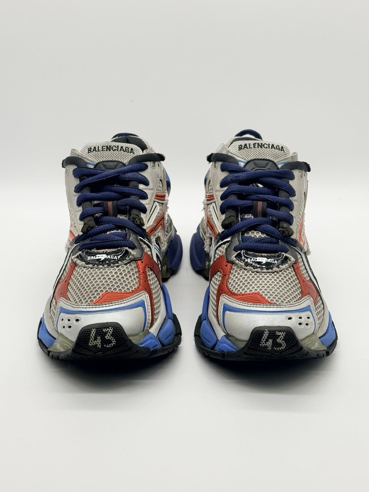 Size 10 - Balenciaga Runner Sneaker Grey Red Blue