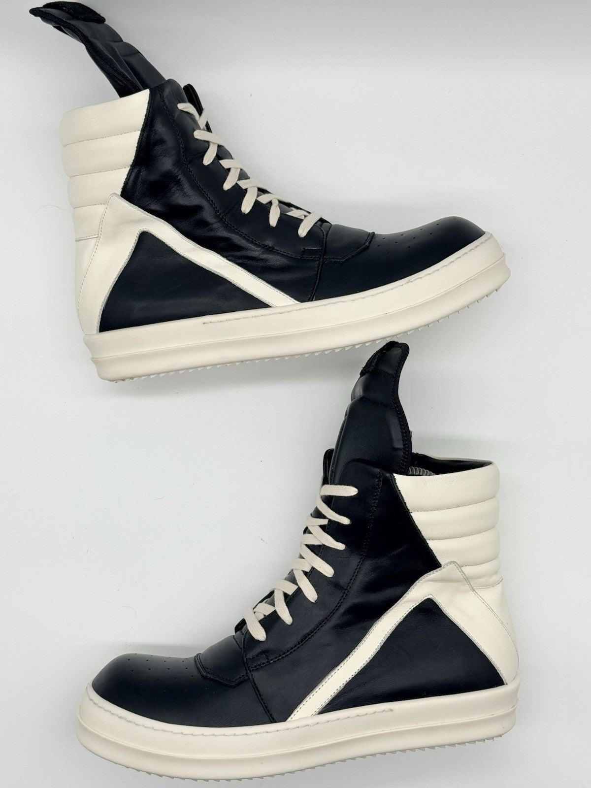 Size 8.5 - Rick Owens Geobasket Black Milk