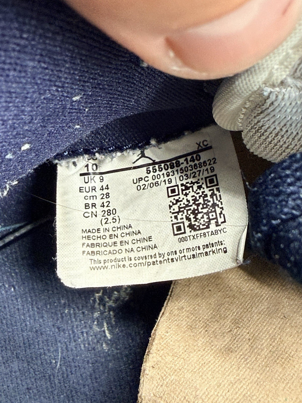 Size 10 - Jordan 1 Retro OG High Obsidian UNC 2019