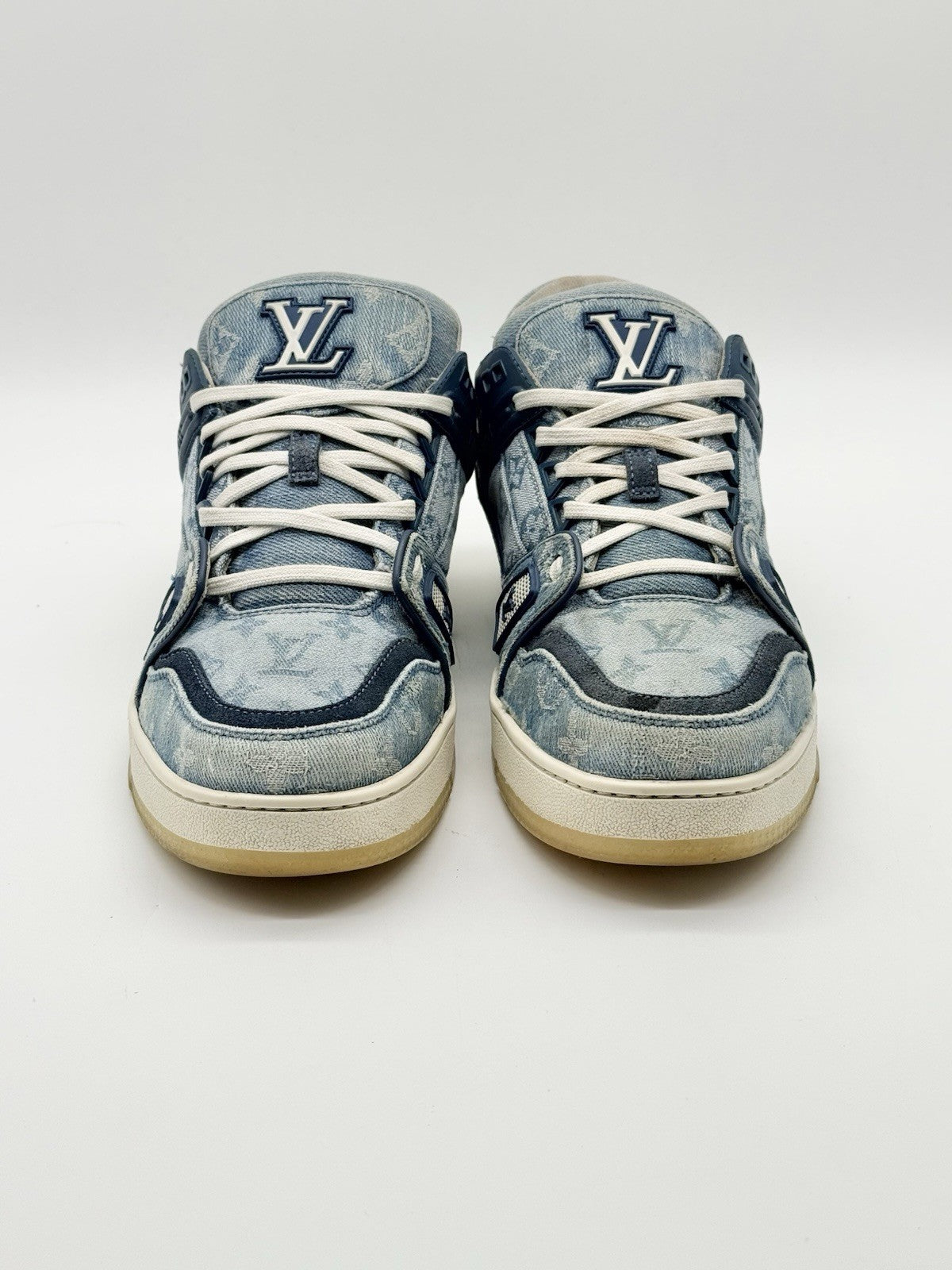 Size 9 - Louis Vuitton Trainer Sneaker Blue Monogram Denim