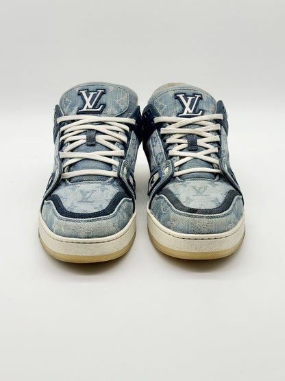 Size 9 - Louis Vuitton Trainer Sneaker Blue Monogram Denim