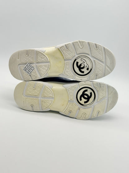 Size 8.5 - CHANEL CC Trainer Blue Suede