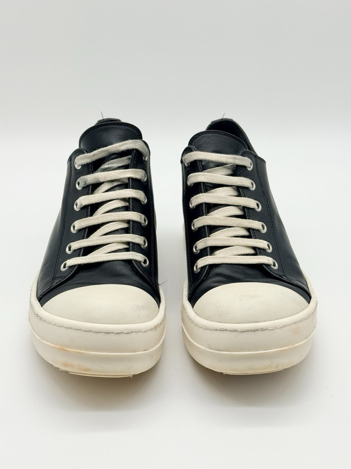 Size 7 - Rick Owens Ramones Low Black Mainline Leather Women’s