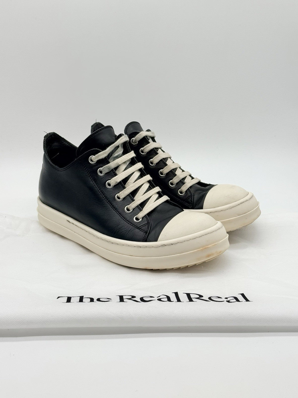 Size 7 - Rick Owens Ramones Low Black Mainline Leather Women’s