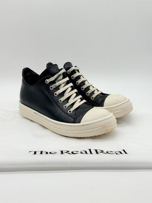 Size 7 - Rick Owens Ramones Low Black Mainline Leather Women’s