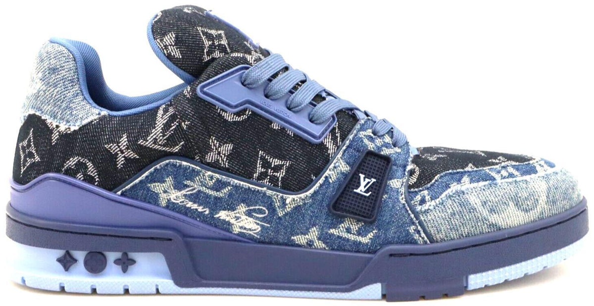Size 9 - Louis Vuitton Trainer Sneaker Blue Monogram Denim
