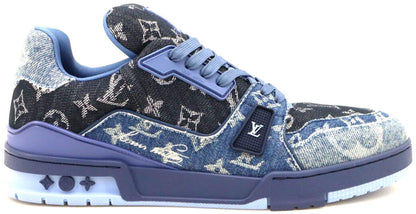 Size 9 - Louis Vuitton Trainer Sneaker Blue Monogram Denim